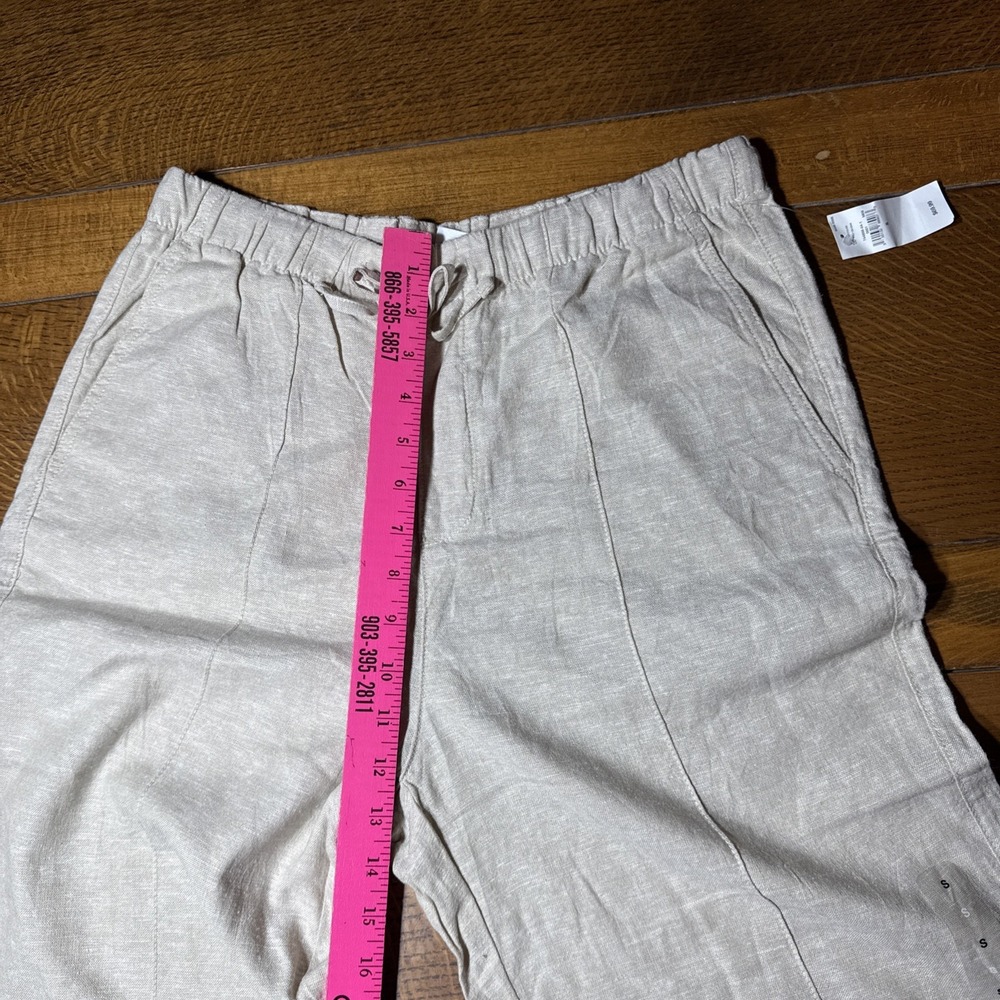 Gap Linen Blend Cargo Pull On Wide Leg Pants‎ Small Tall Flax Linen Drawstrings - Picture 4 of 9
